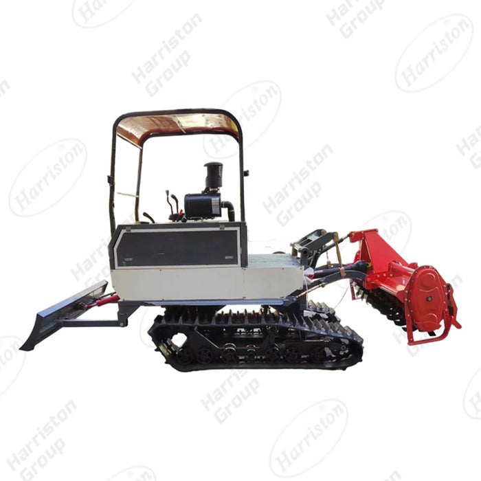 Agricultural HRT-102HP-230 Rubber Track Rotary Tiller With Dozer Multifunctional Self-propelled Tractor