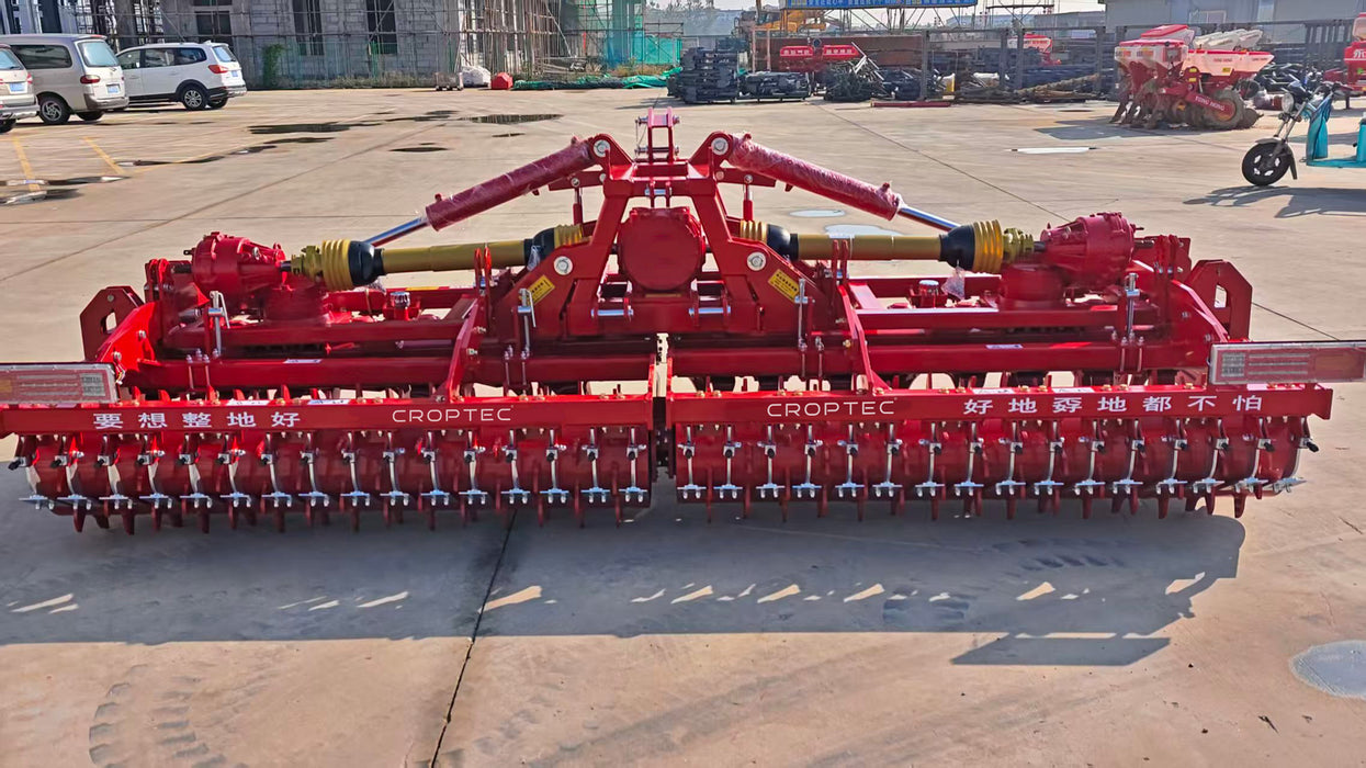 CROPTECH 1BQ-4.0 Power Harrow, 4000mm Working Width Agricultural Rotary Cultivator, Tractor Driven Soil Preparation Machine