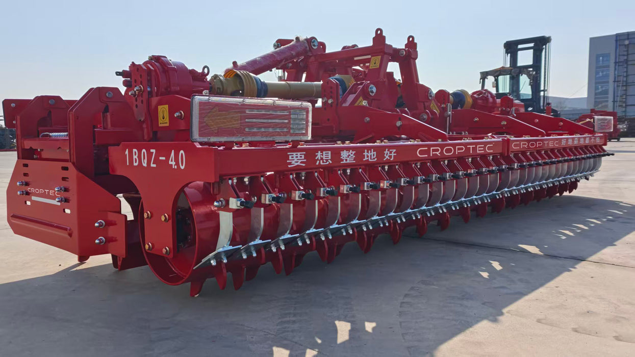 CROPTECH 1BQ-4.0 Power Harrow, 4000mm Working Width Agricultural Rotary Cultivator, Tractor Driven Soil Preparation Machine